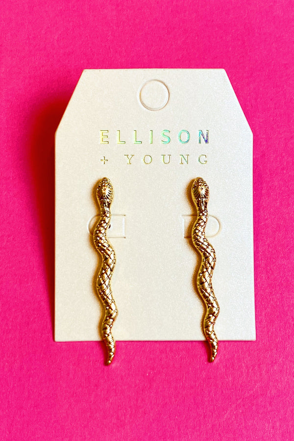 Single Snake Gold Earrings