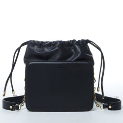 Patricia Black Leather Purse Drawstring