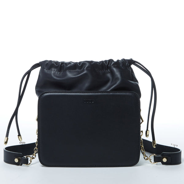 Patricia Black Leather Purse Drawstring