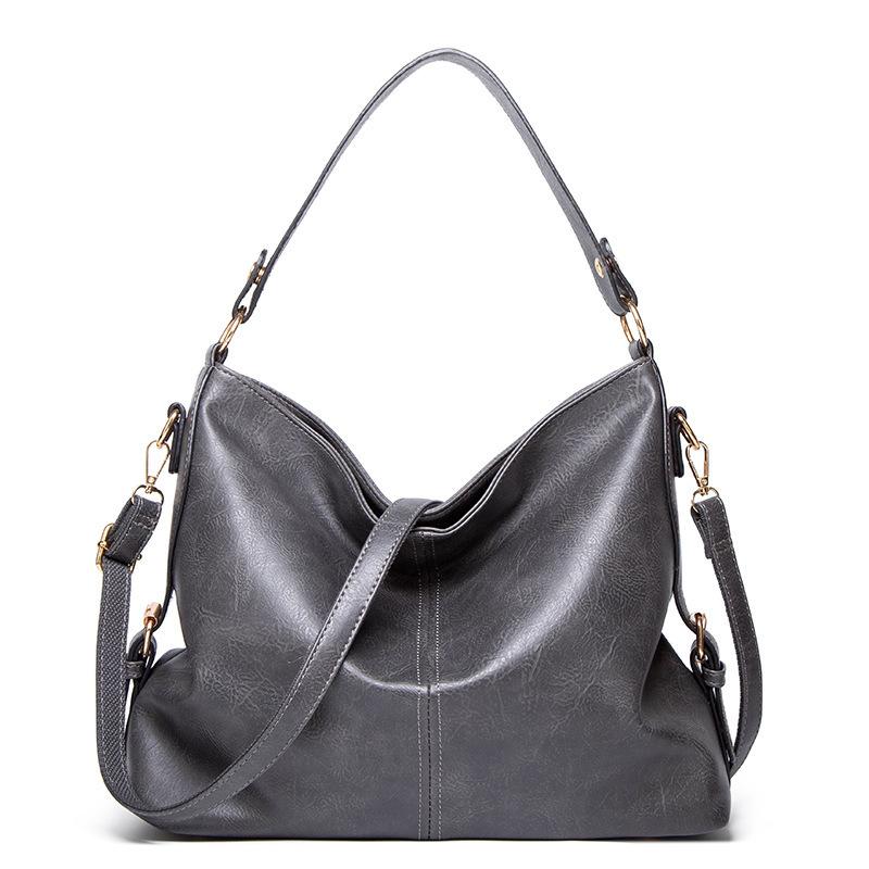 Causal Hobo Bag for Women Vegan Leather With Crossbody Long Strap in Tan, Blue, Grey, Black
