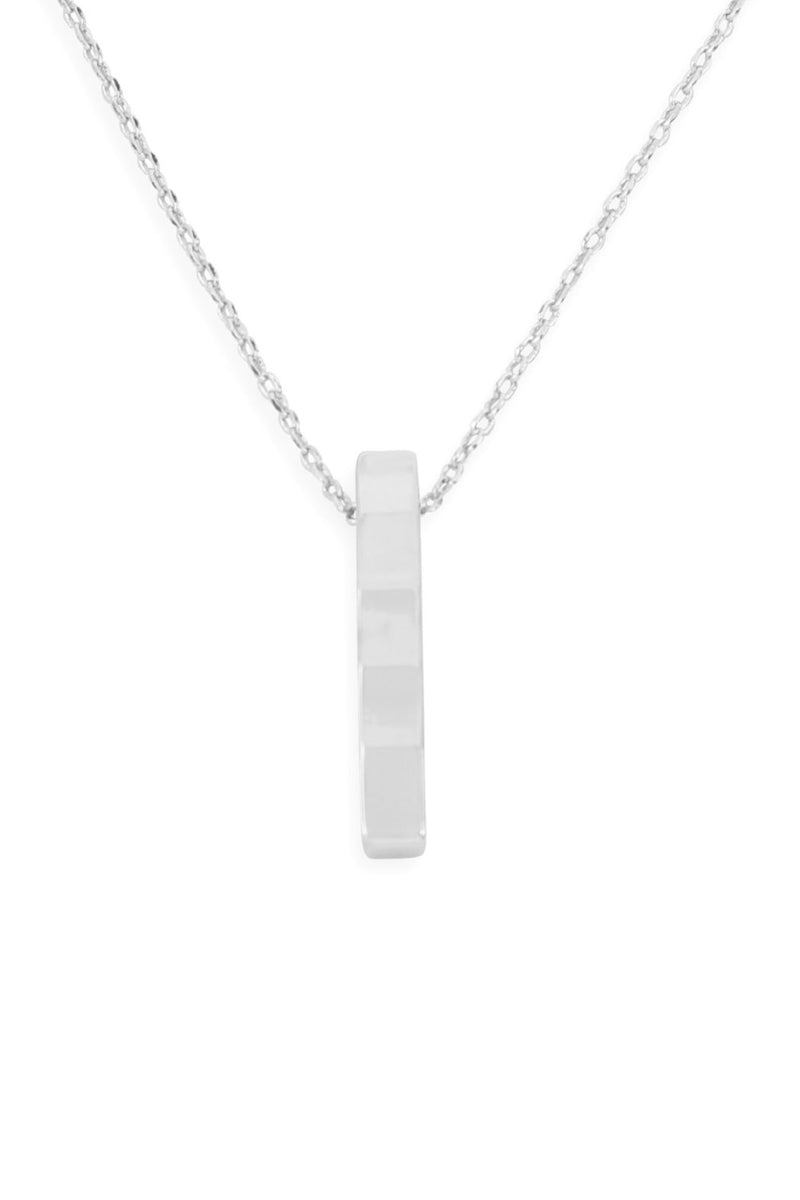 Hdnb2n419 - Vertical Metal Bar Pendant Chain Necklace