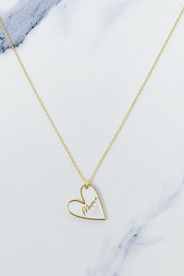 Mama Heart Drop Necklace