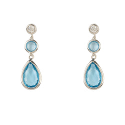 Tuscany Gemstone Drop Earring Silver Blue Topaz Hydro