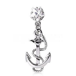 316L Surgical Steel Anchor and Rope Top Down Navel Ring