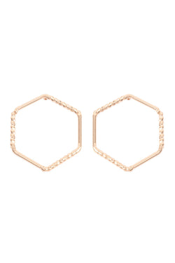 Oeb026 - Open Hexagon Post Earrings