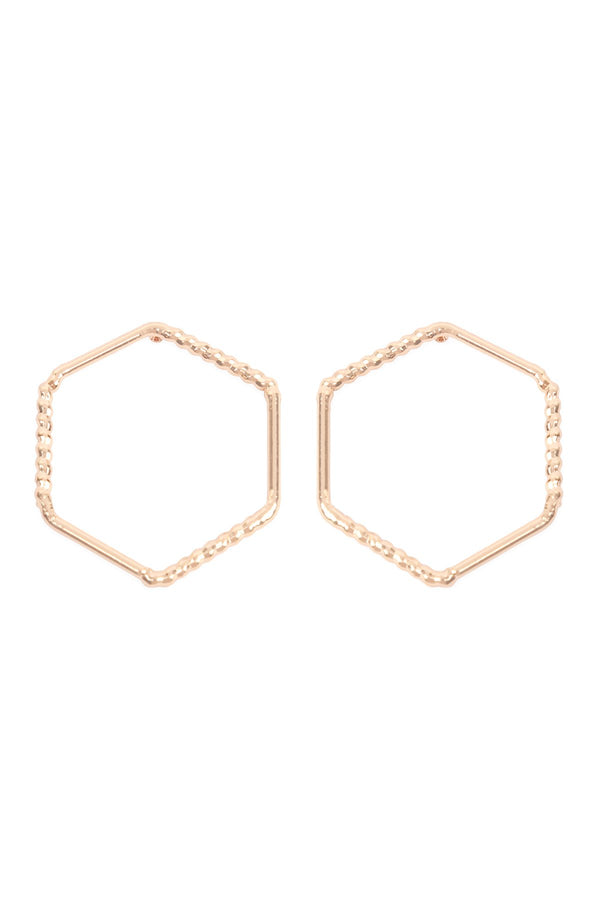 Oeb026 - Open Hexagon Post Earrings
