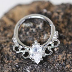 316L Stainless Steel Made for Royalty Annealed Ornate Seamless Ring / Septum Ring