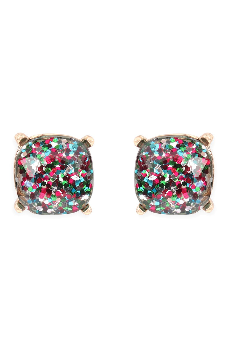 Ae0333 - Glitter Epoxy Stud Earrings