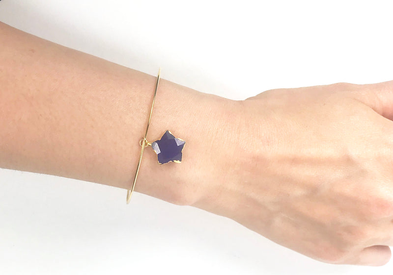 Lapis Lazuli Star Adjustable Bangle Bracelet