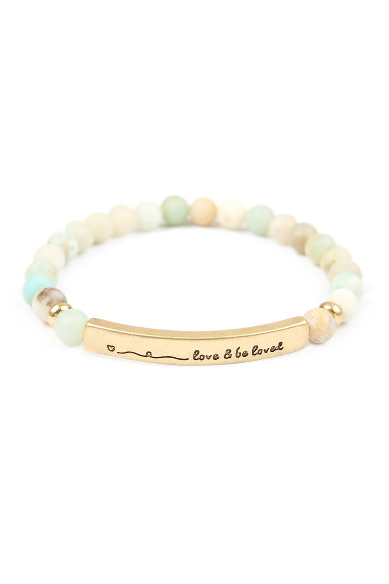 "Love and Be Loved" Natural Stone Stretch Bracelet
