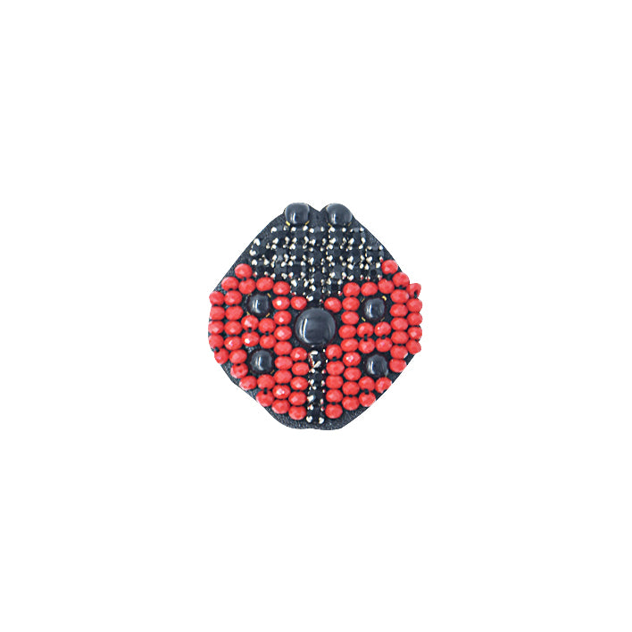 Ladybug- Brooch-Red Embellished Motifs