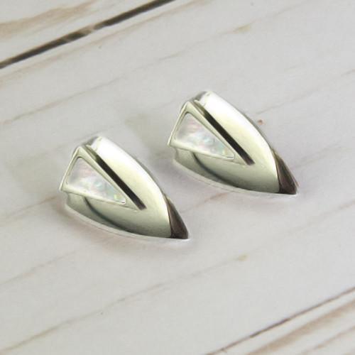Chevron Earrings- Silver