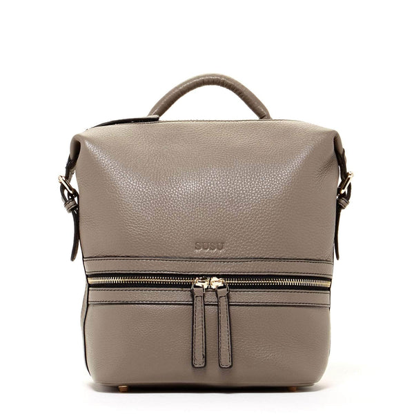 Ashley Gray Leather Backpack Purse