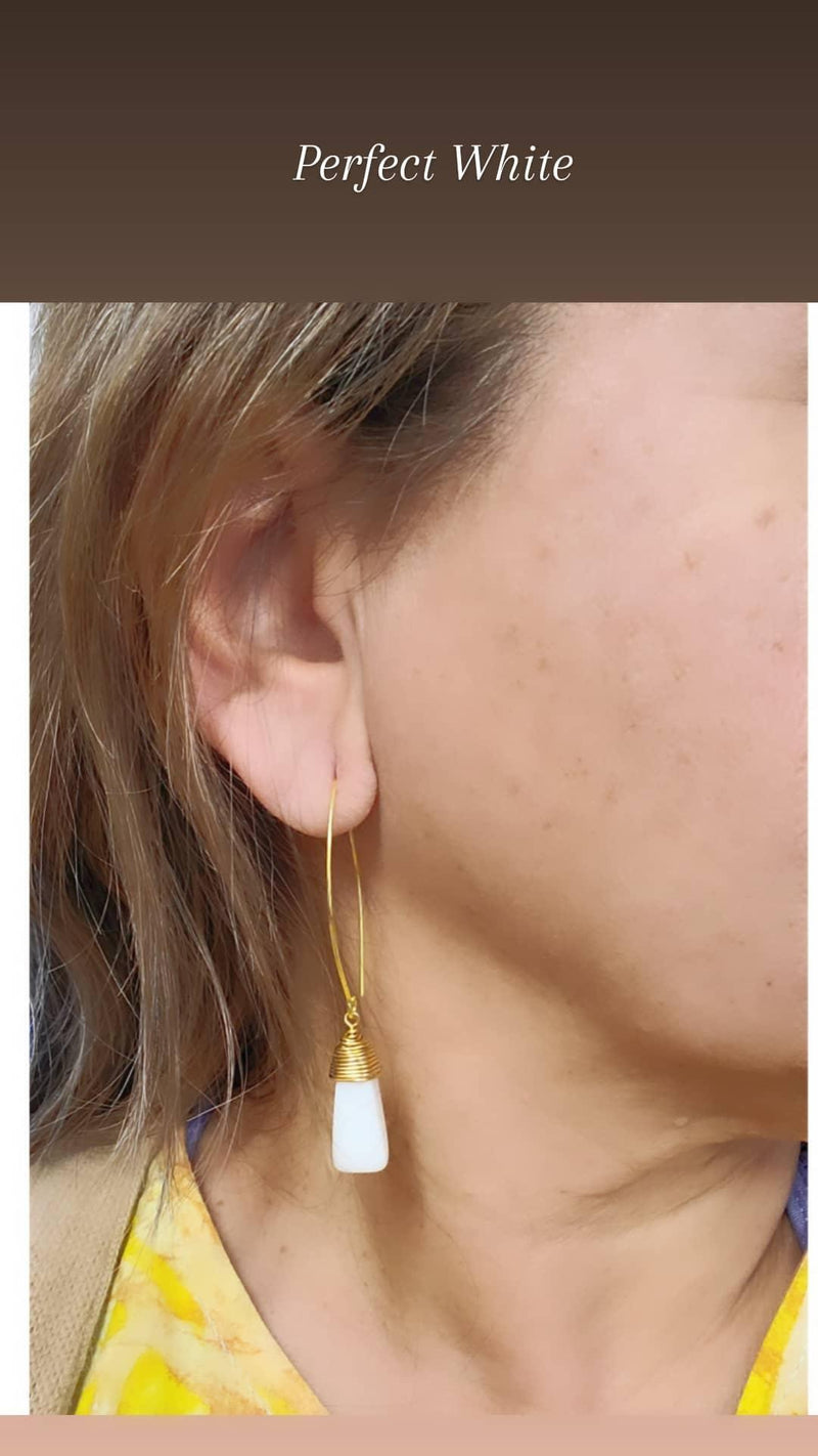 Alia White Earrings