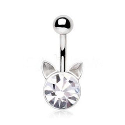 Crystal Cat Navel Ring