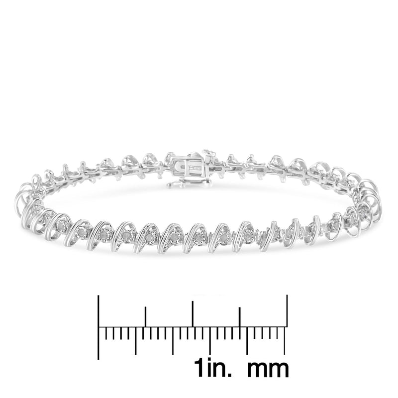 .925 Sterling Silver 1/2 Cttw Diamond Miracle-Set 7" Tennis Bracelet (I-J Color, I3 Clarity)