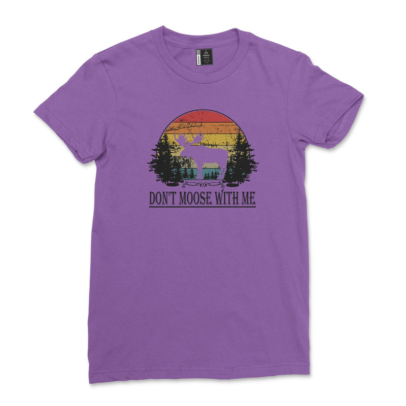 Don't Moose With Me Shirt Retro Wildlife Animal Moose T-Shirt Vintage Women Outdoors Tee Casual Moose Lover Tshirt