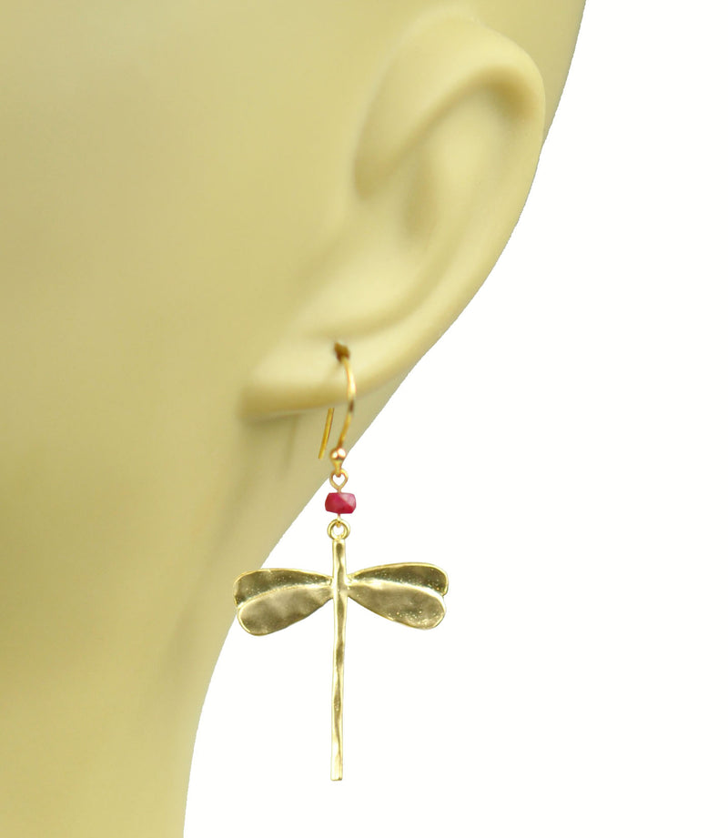 Dragonfly Ruby Earrings