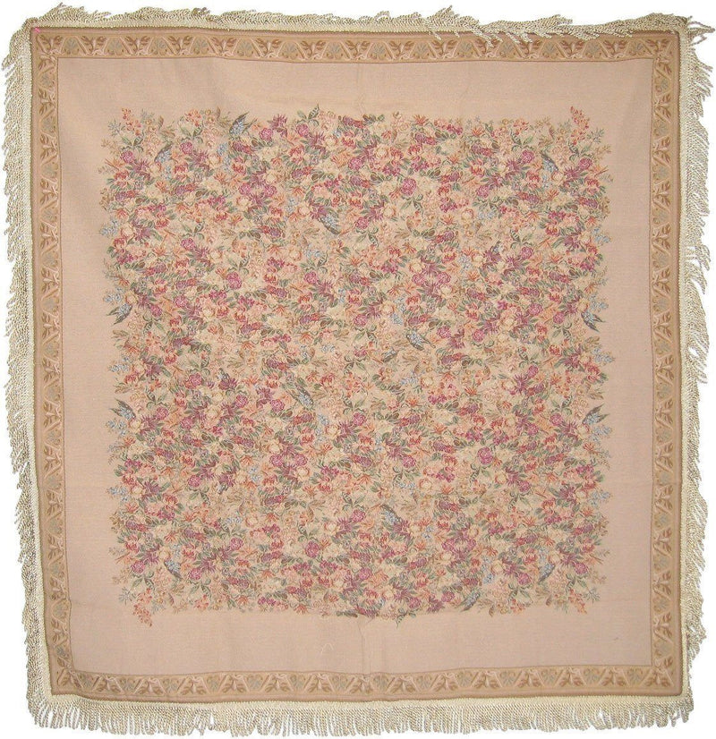 DaDa Bedding Wildflower Wonderland Floral Beige Tan Square Table Cloth (CM3100)
