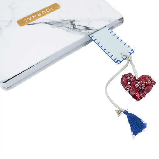 Crystal Red Heart - Personalized Bookmark