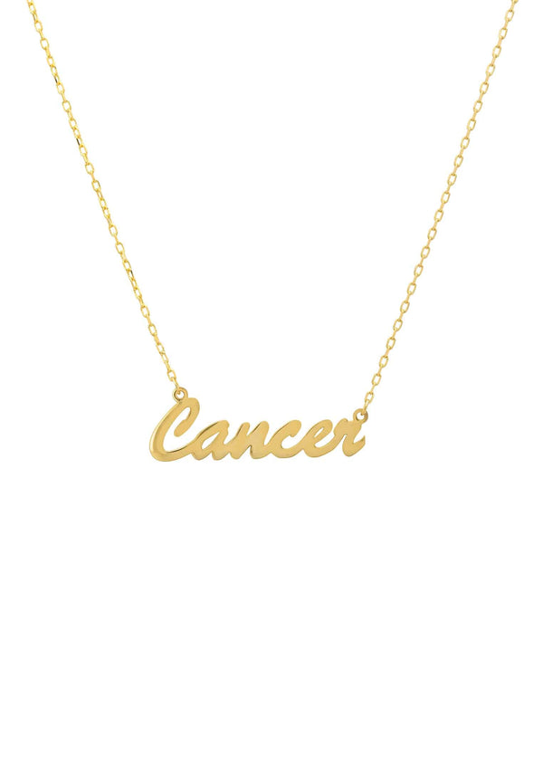 Zodiac Star Sign Name Necklace Gold Cancer
