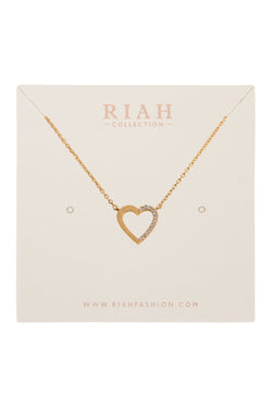 Heart Crystal Pave Necklace