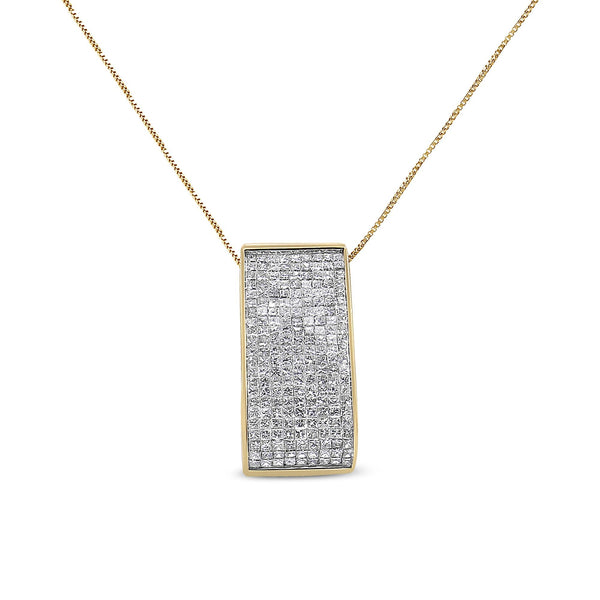 14K Yellow Gold Princess-Cut Diamond Pillar Pendant Necklace (1 5/8 Cttw, H-I Color, SI1-SI2 Clarity)