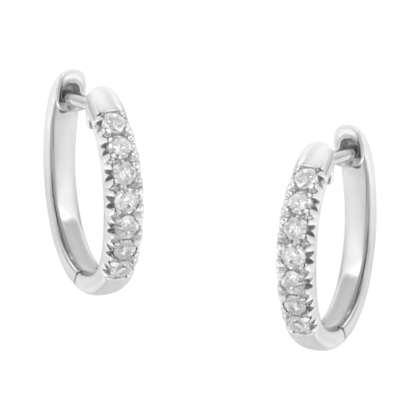 .925 Sterling Silver 1/4 Cttw Diamond Hoop Earrings (I-J Color, I3 Clarity)
