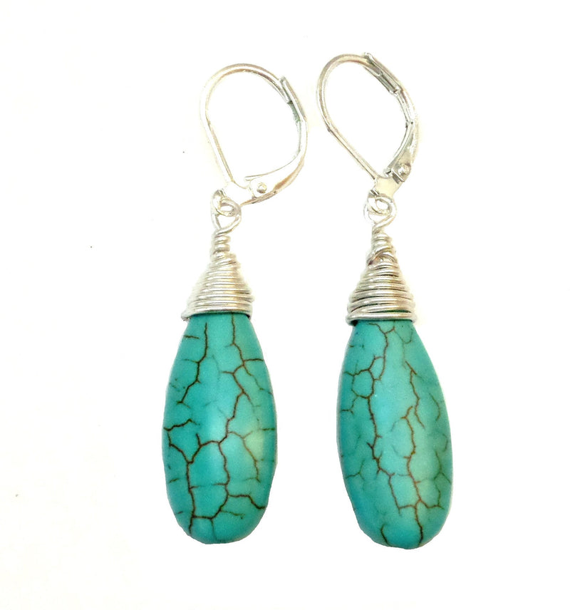 Turquoise Drop - Gold or Silver