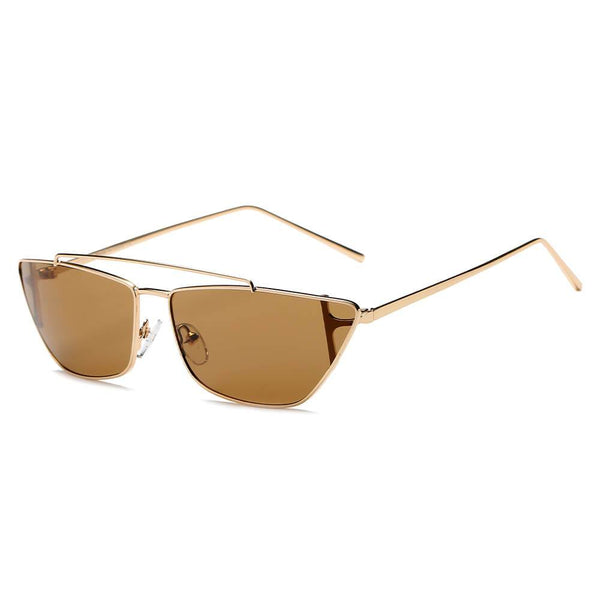 ESTEVAN | S3008 - Women Metal Retro Flat Lens Rectangular Sunglasses