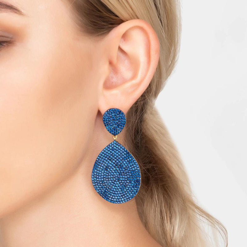 Monte Carlo Earrings Gold Sapphire Zircon