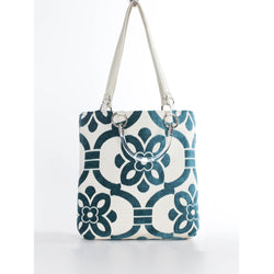 Stencil Teal Large Tote