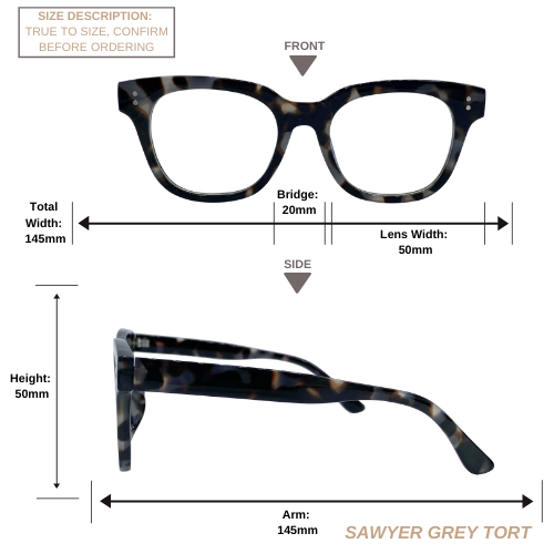 Sawyer | Grey Tortoise | Blue Light Blocking Glasses
