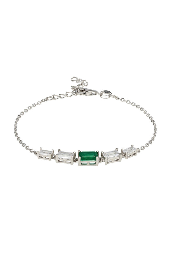 Clara Gemstone Bracelets Silver Colombian Emerald