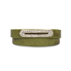 Luxe Leather Bracelet- Lime Green