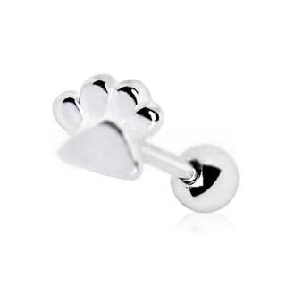 316L Stainless Steel Puppy Paw Print Cartilage Earring