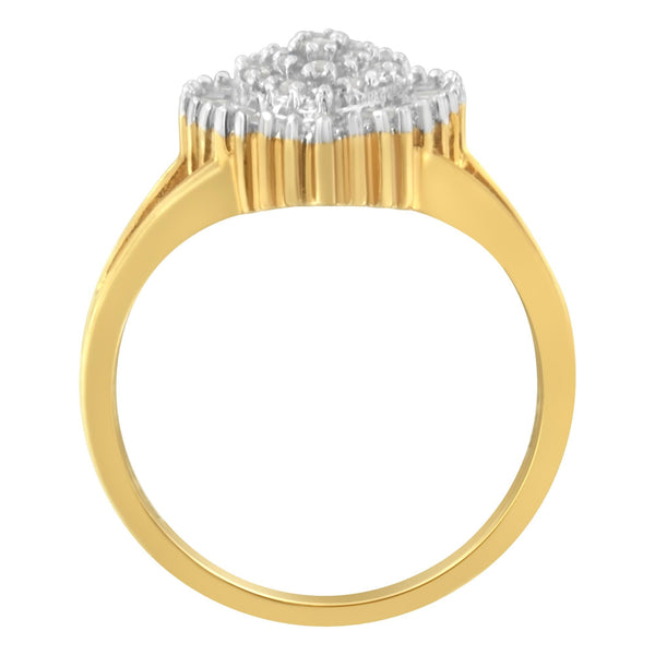 10K Yellow Gold Diamond Cocktail Ring (1/4 Cttw, I-J Color, I3 Clarity) - Size 8
