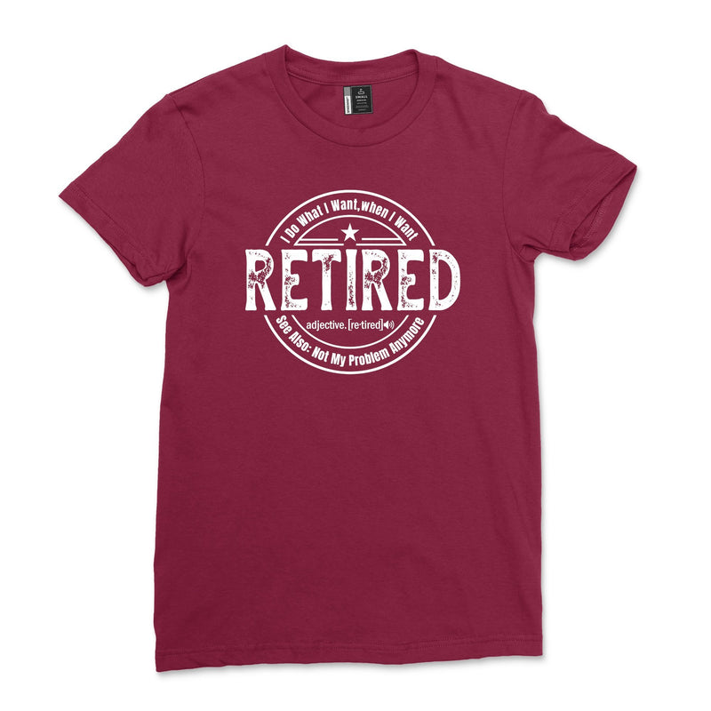 Women Vintage Retired Not My Problem Anymore tShirt Tie Dye Retirement T-Shirt Men Retired Teacher Definition Tee Black