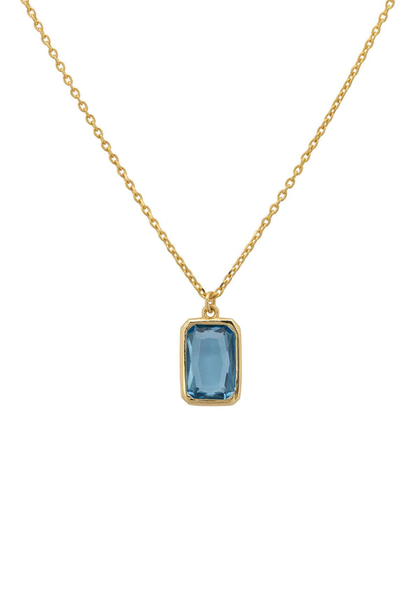 Portofino Necklace Gold Blue Topaz