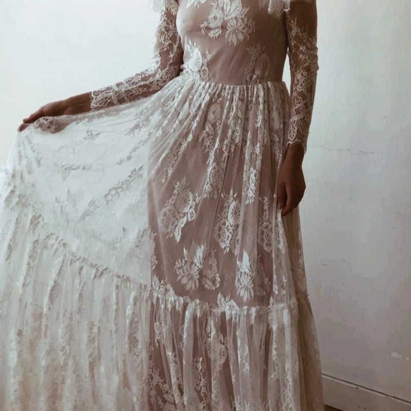 Woodland Vintage Lace Wedding Dress #1206