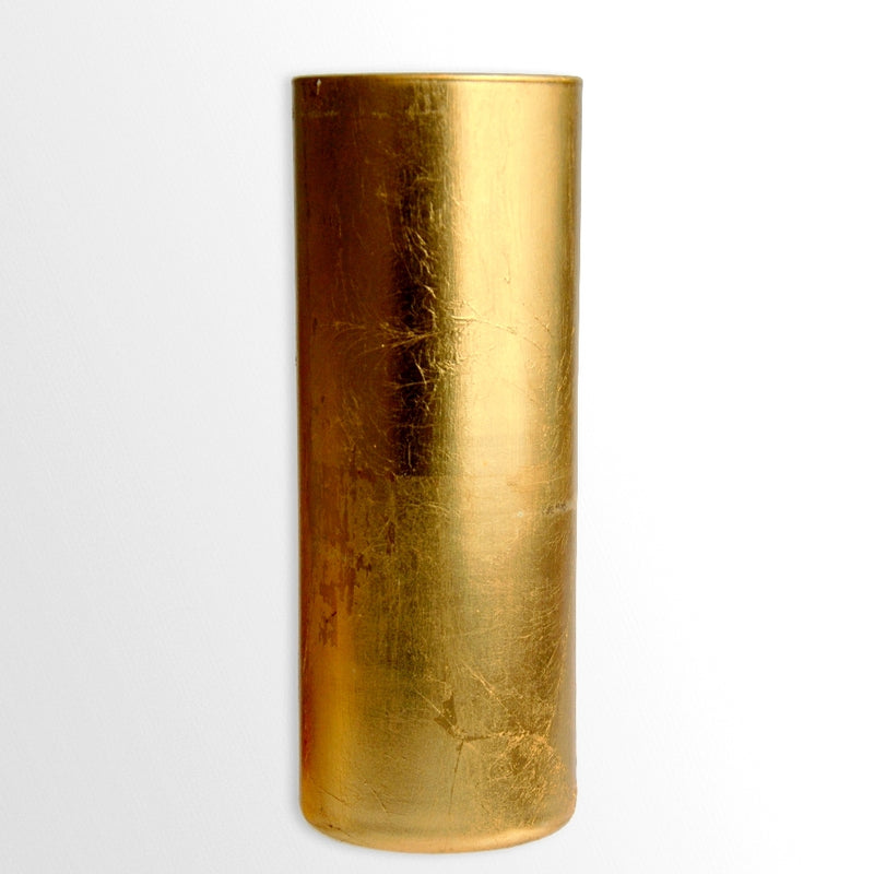 GILT 9" Gold Cylinder Vase