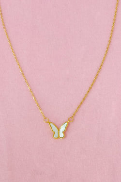 Golden Shell Butterfly Necklace