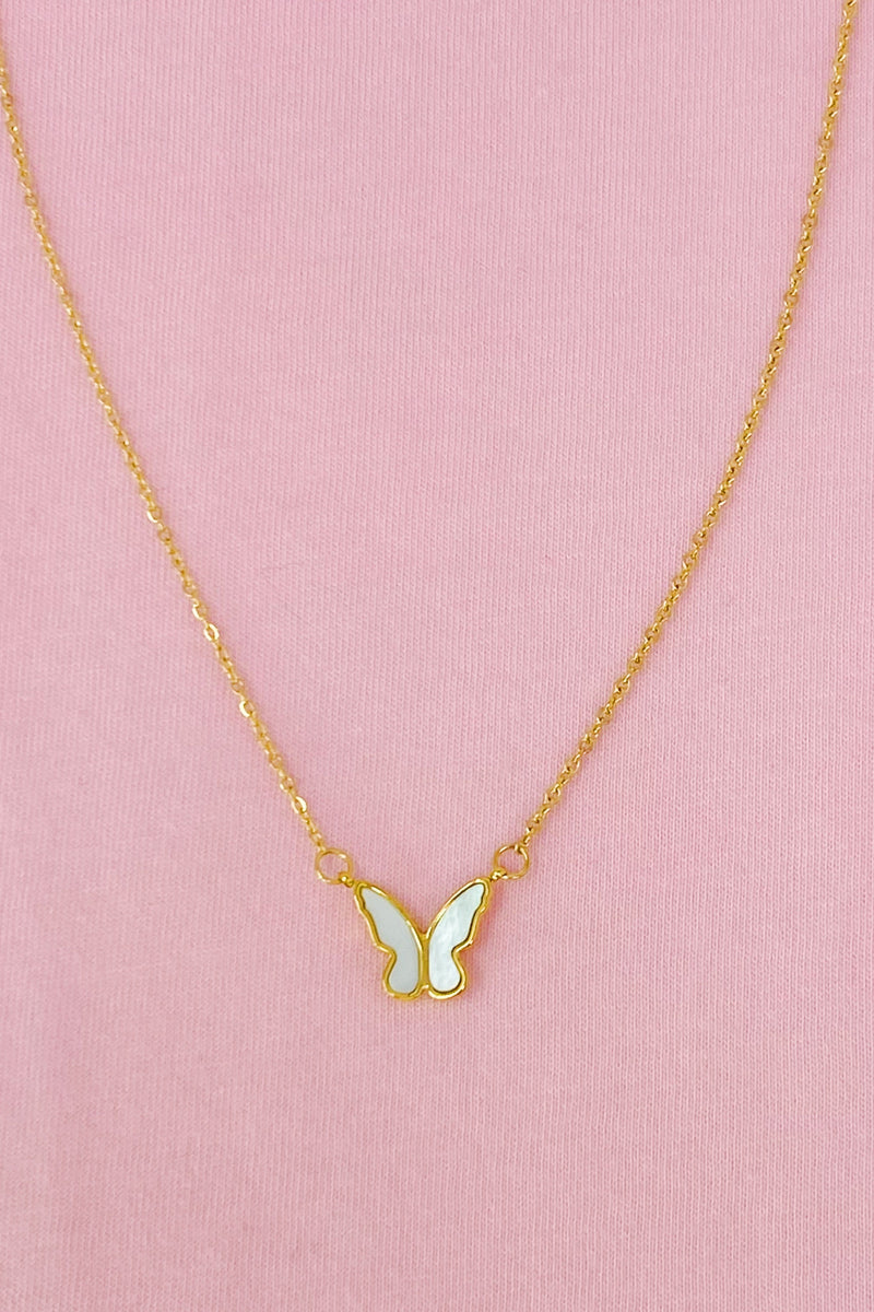 Golden Shell Butterfly Necklace