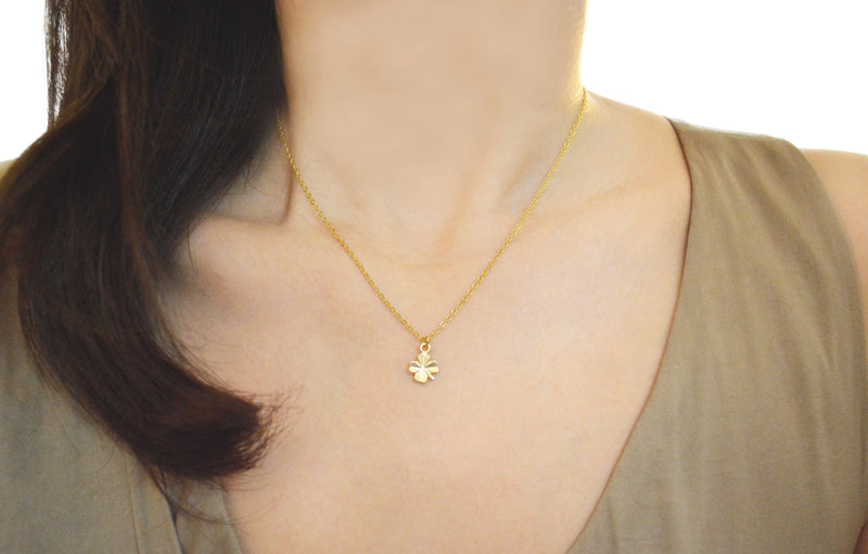 Gold Lucky Clover Necklace