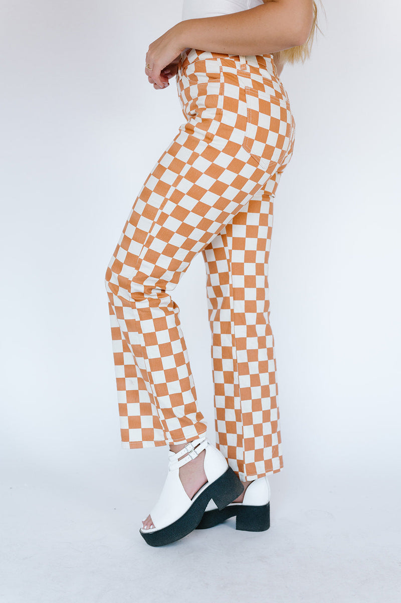Check Up on It Checkered Pants – Boho Jeans