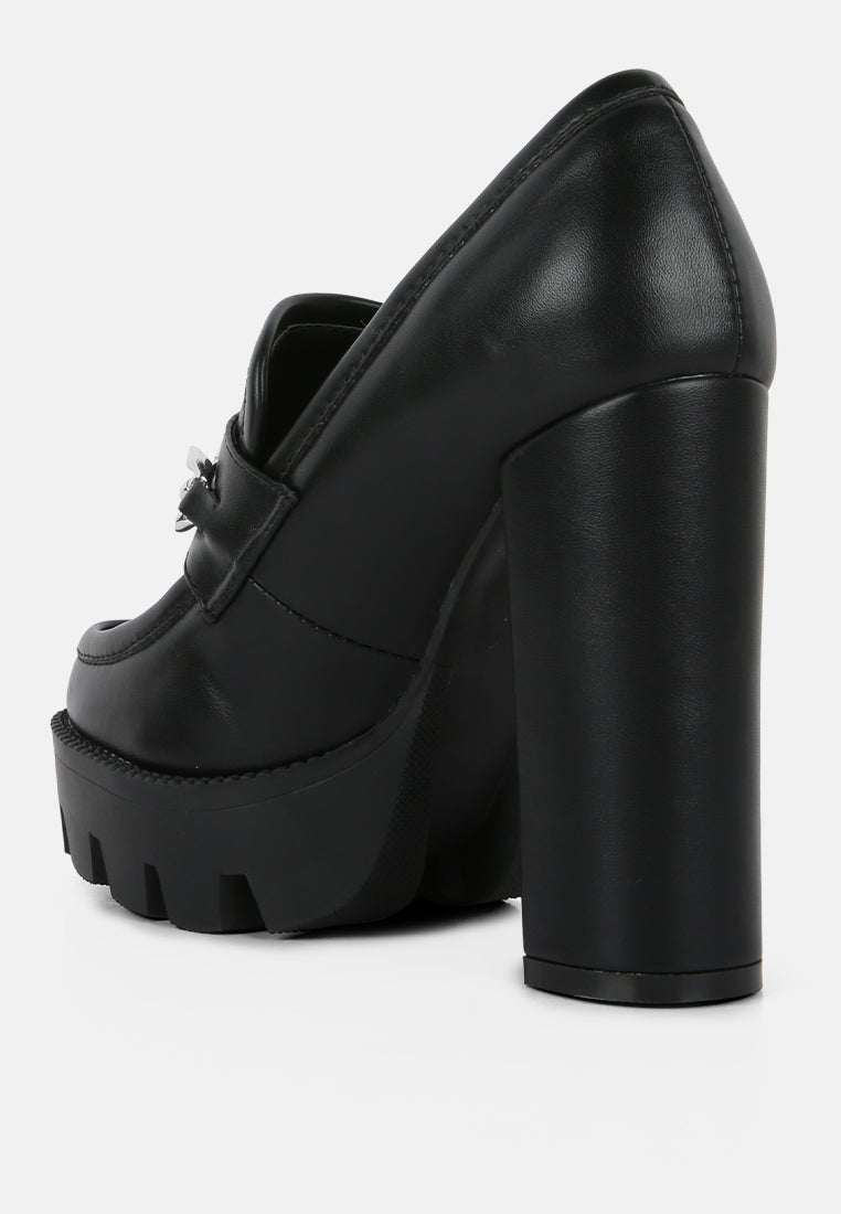 Y2k Chunky High Block Heeled Loafers