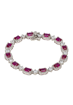 Elena Gemstone Bracelet Ruby Silver