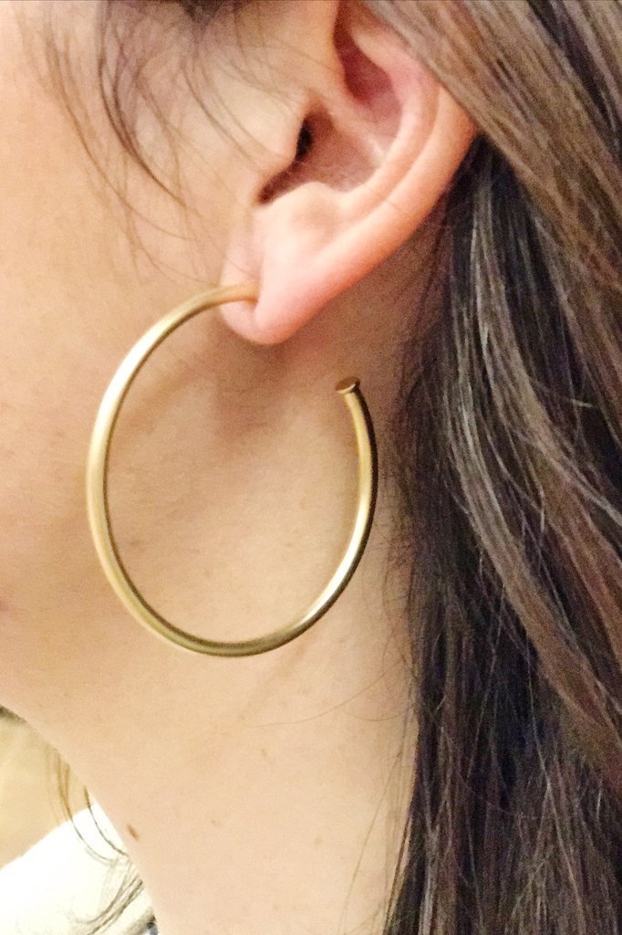 Hoops Earrings, Matte Gold - Drop Shipping Only