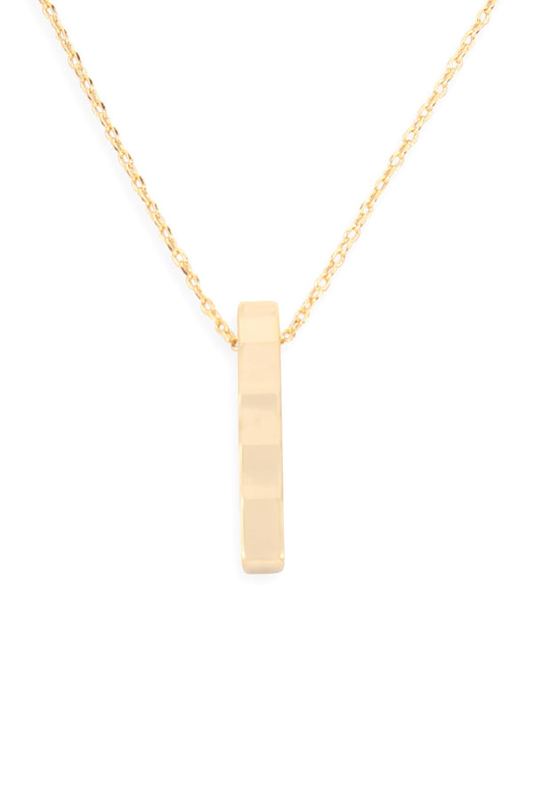Hdnb2n419 - Vertical Metal Bar Pendant Chain Necklace