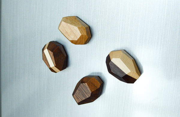 Geometric Wooden Magnets (Set of 4)